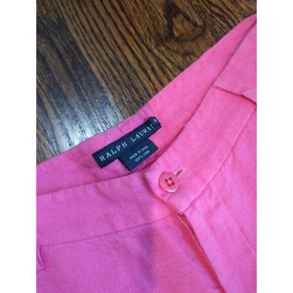 Ralph Lauren Blue Label Linen Pink Wide Leg Pants - Picture 2 of 4